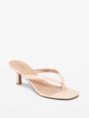 NWOT Old Navy Faux-Leather Kitten-Heel Thong Sandals in “AURA”